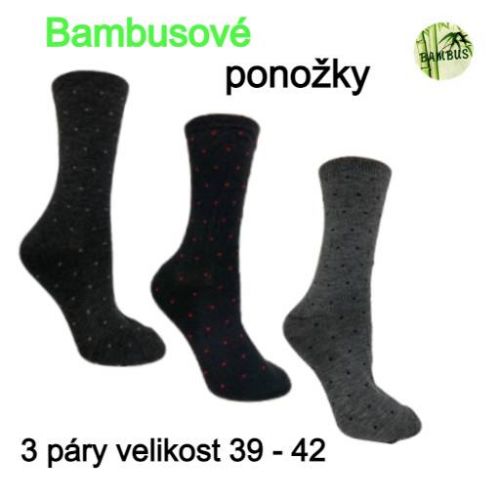 Dámské bambusové ponožky se vzorem 3 kusy